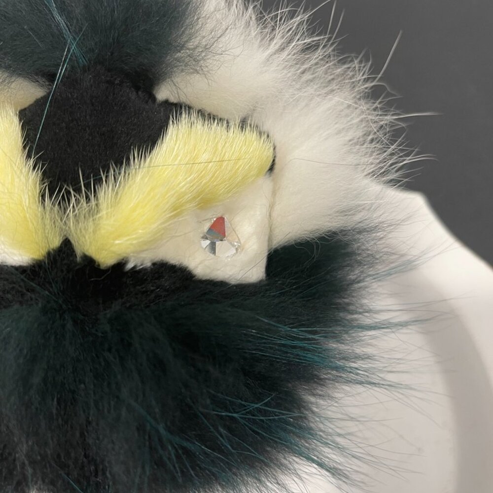 Fendi Fox Mink Fur Swarovski Strangee Monster Bag Charm Multi (JB1327) - Picture 4 of 5